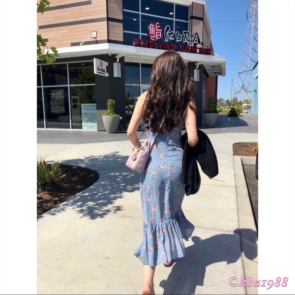 REFORMATION Nikita Blue Midi Dress Avignon Floral - Picture 14 of 16